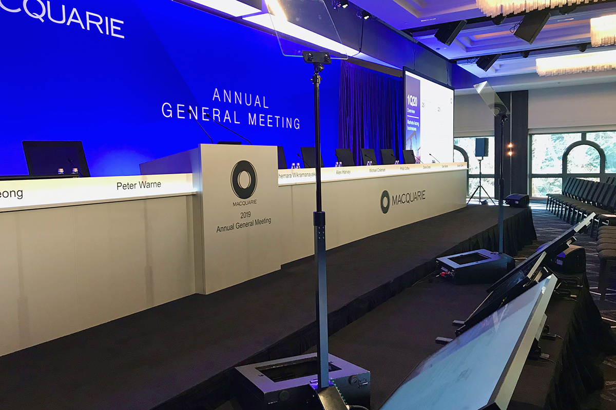 Fixed on stage system - Macquarie Bank AGM