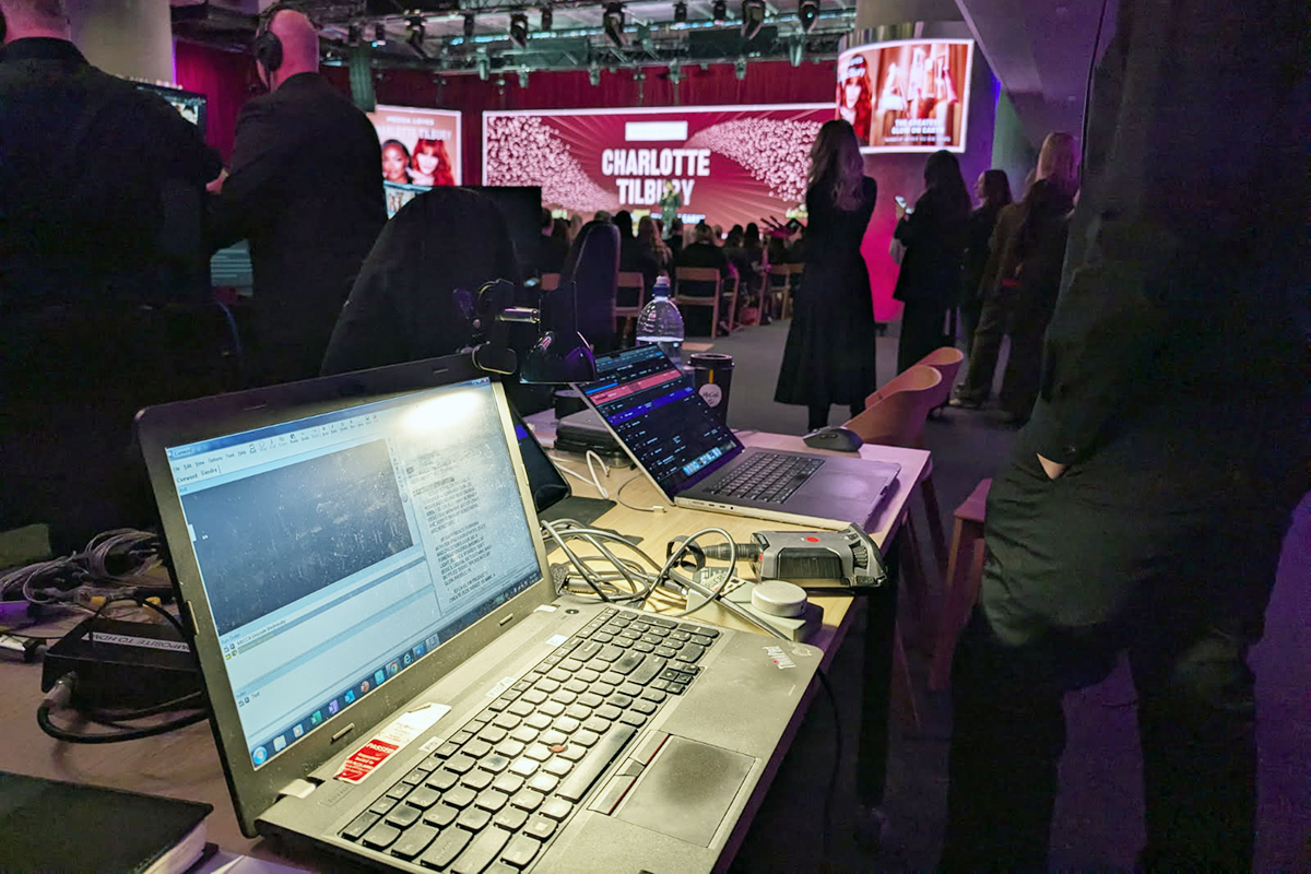 Computer on site at mecca event